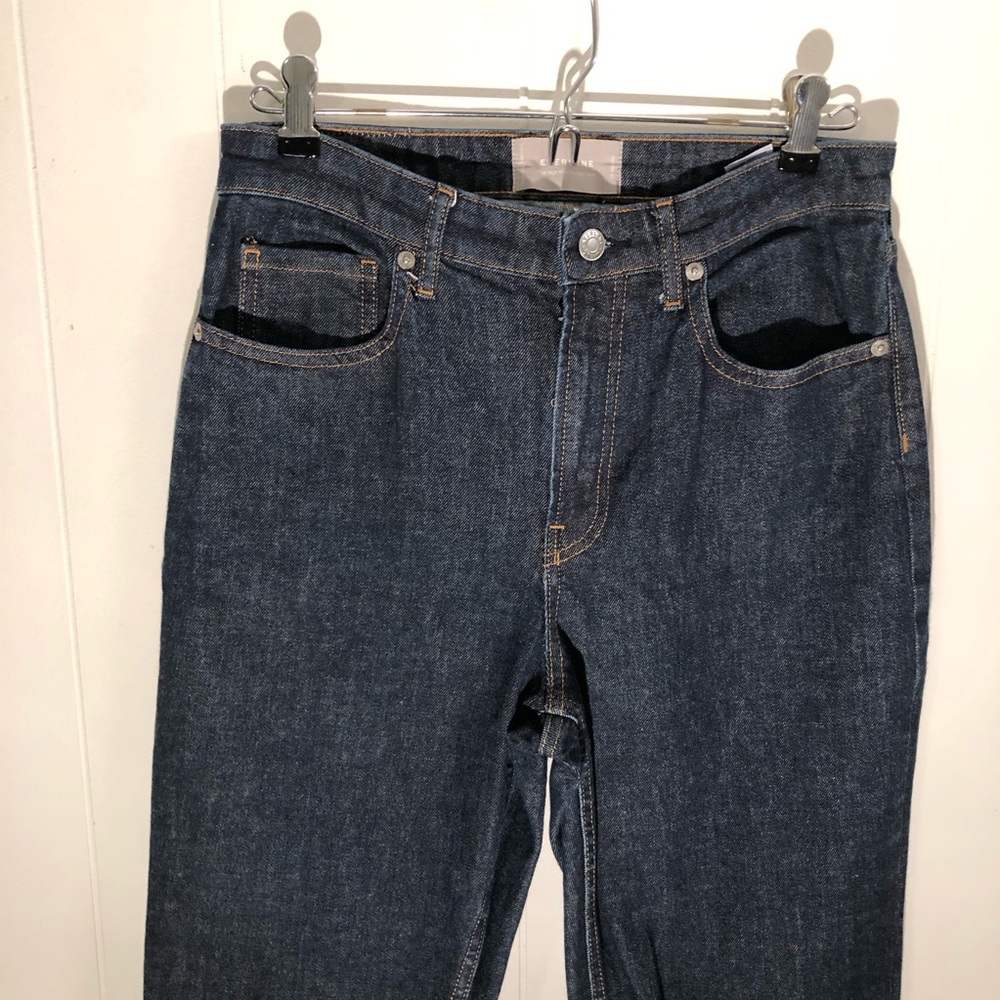 Everlane High-Rise Straight Jeans in Dark Indigo